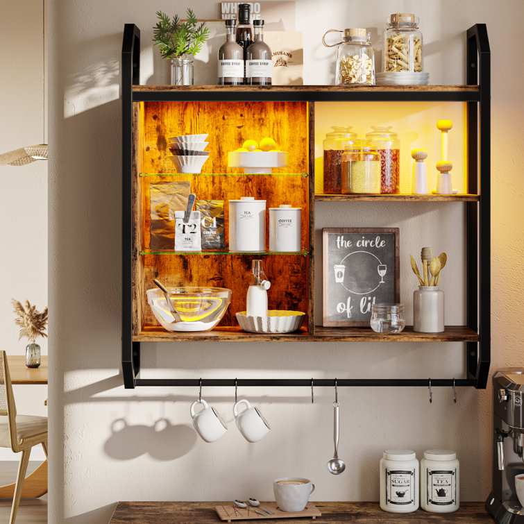 Kitchen wall shelf with towel online rack